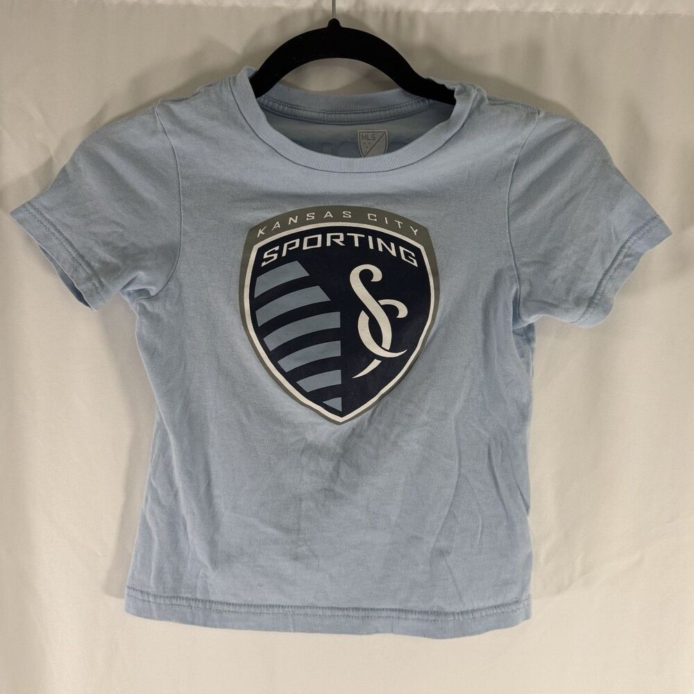 Sporting Kansas City Shirt Boys Large 7 Blue Short Sleeve Crew Neck